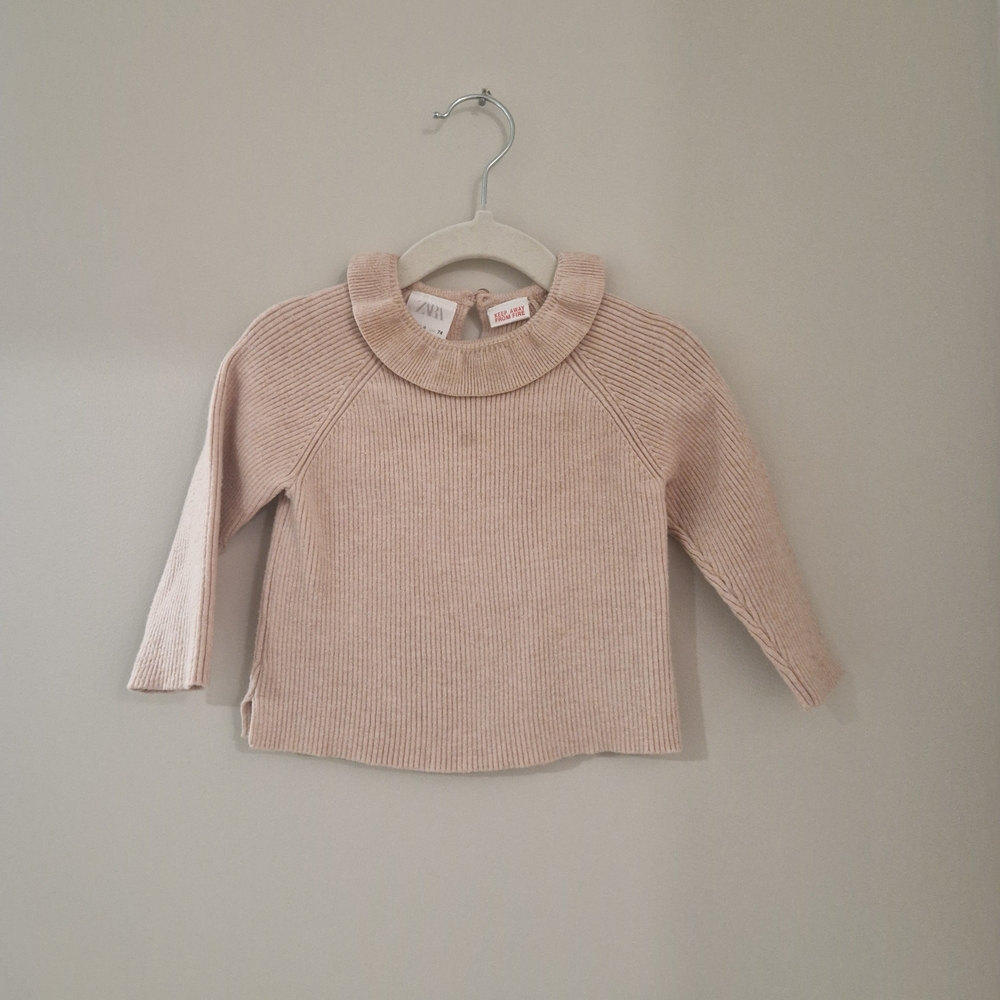 Zara Kids Light Tan Ribbed Sweater
